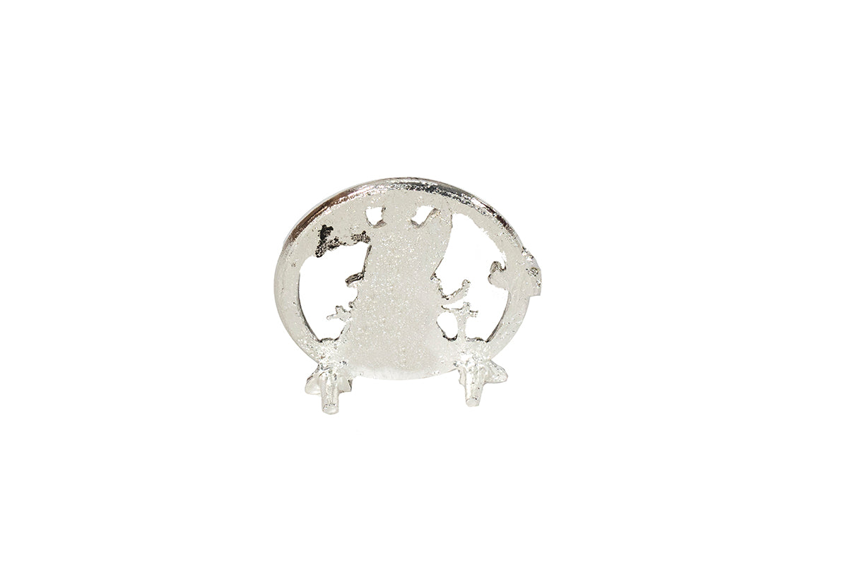 MEDALLÓN PLATA ANGEL DE LA GUARDA DE PEDESTAL