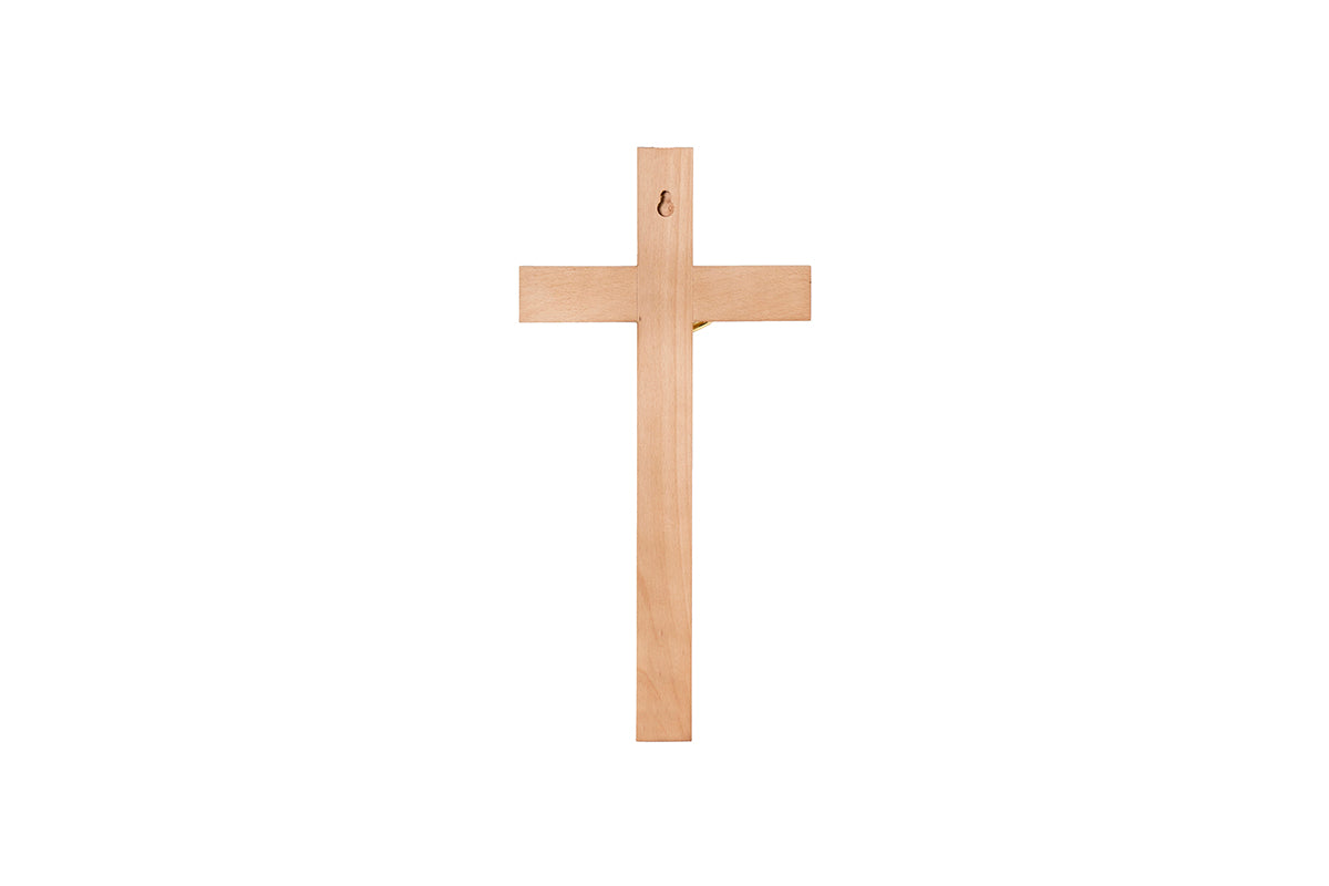 CRISTO #22 HEXAGONAL PLATA CON MADERA