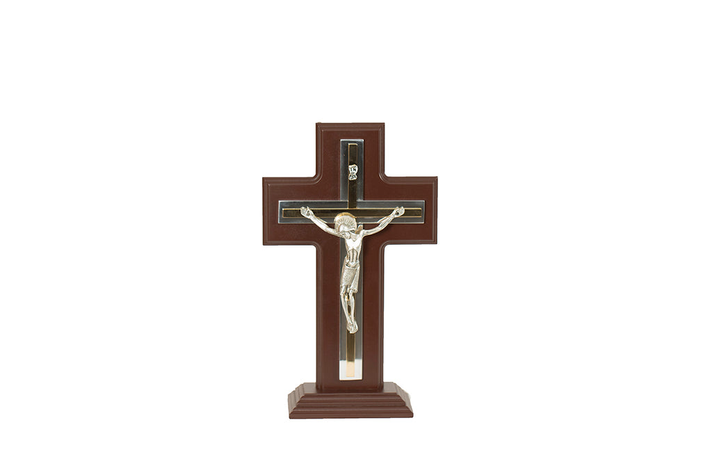 CRUCIFIJO #25 DE BASE MADERA C/METAL