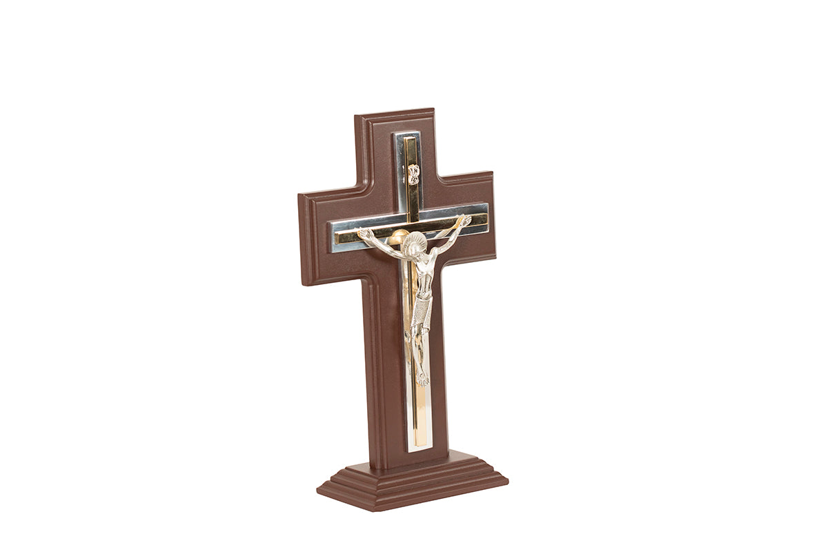 CRUCIFIJO #25 DE BASE MADERA C/METAL