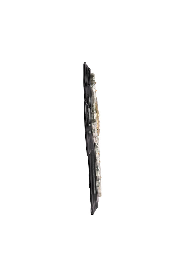 CRUZ MEDALLÓN BAUTIZO EN MADERA CON PIEDRA