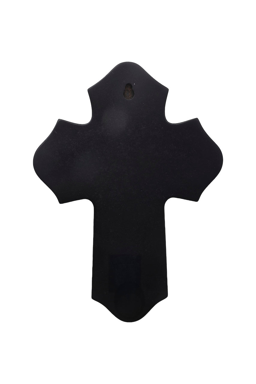 CRUZ MATRIMONIO CORAZÓN MADERA C/PIEDRA