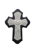 CRUZ MATRIMONIO CORAZÓN MADERA C/PIEDRA