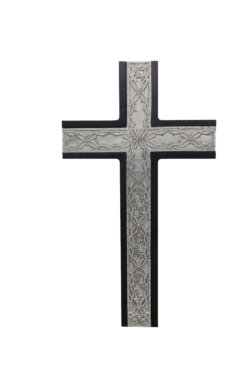 CRUZ MATRIMONIO SOLERA GRABADA PLATA