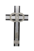 CRUZ MATRIMONIO PLATA C/PIEDRA CHOCOLATE