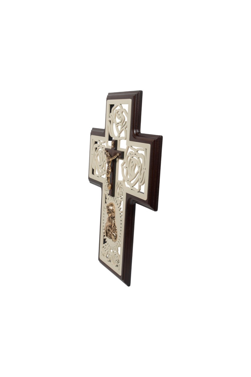 Cruz Medallas Virgen de Guadalupe Dorada · CMVG-D, vista lateral