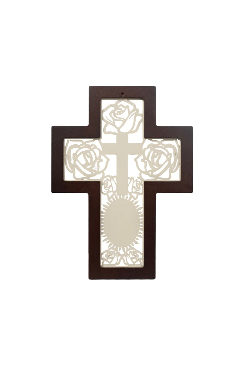 Cruz Medallas Virgen de Guadalupe Dorada · CMVG-D, vista posterior