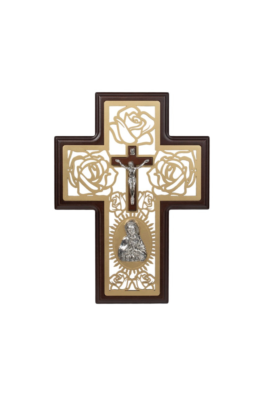Cruz Medallas Virgen de Guadalupe Plata · CMVG-P, vista frontal