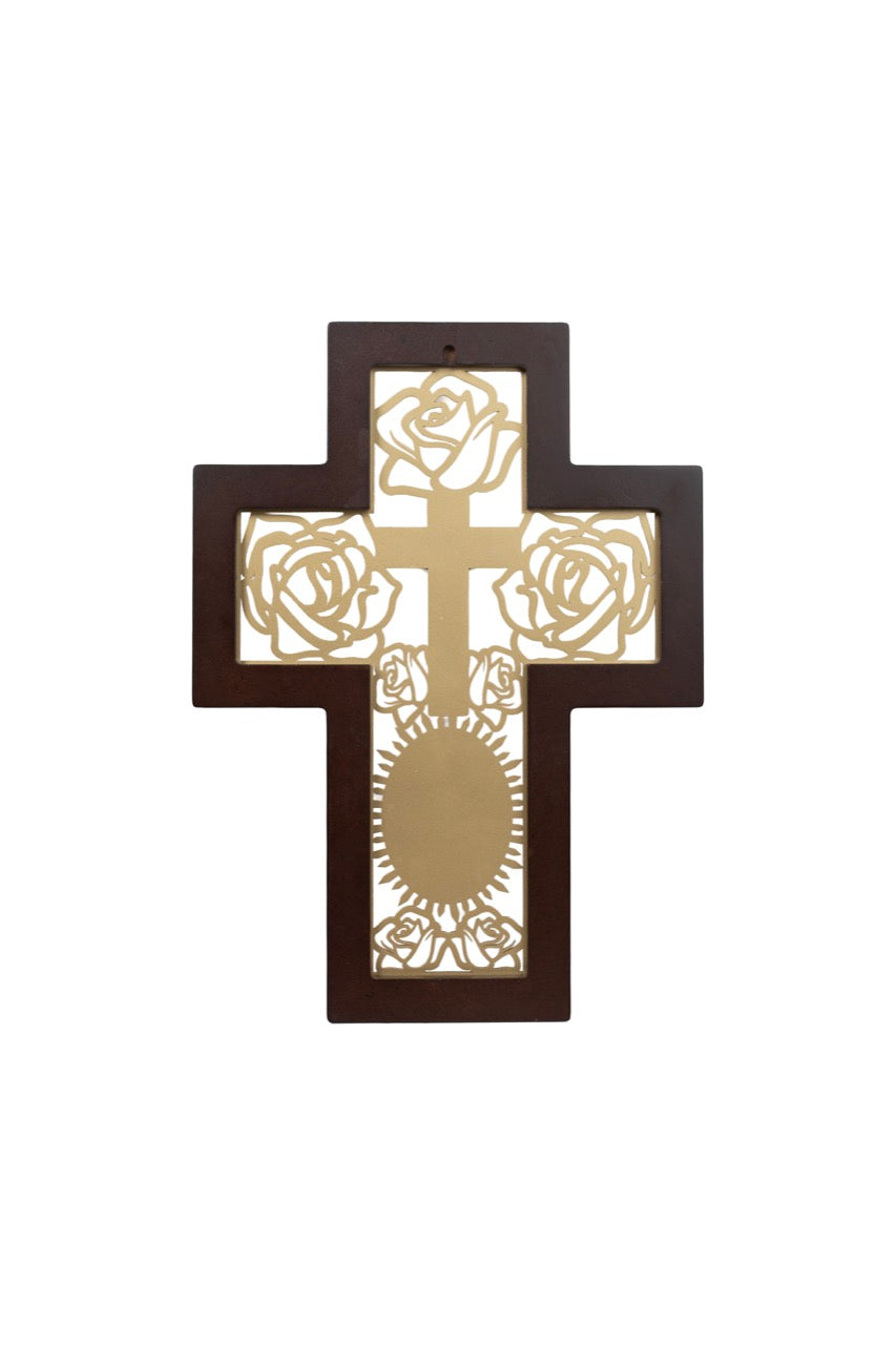 Cruz Medallas Virgen de Guadalupe Plata · CMVG-P, vista posterior