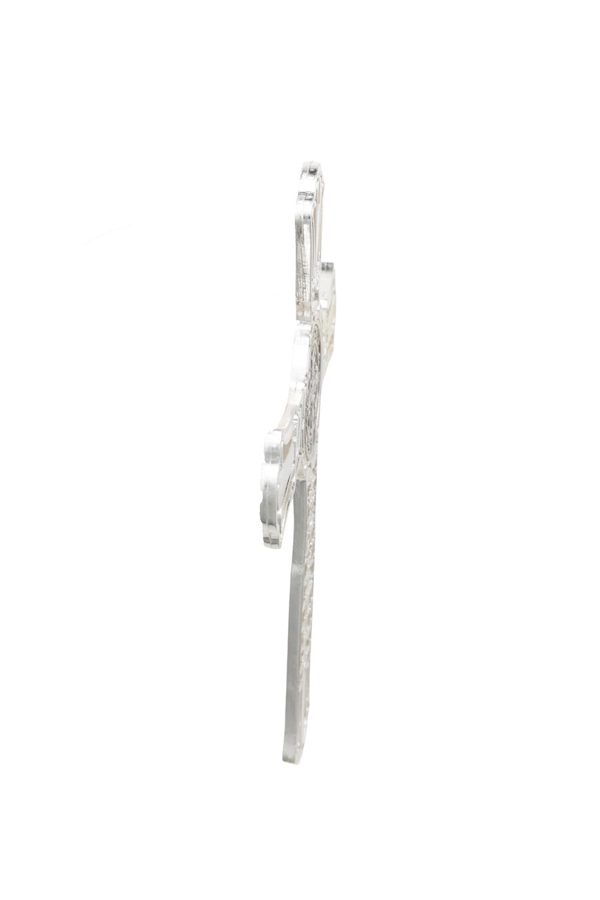 CRUZ DE SAN BENITO METÁLICA PLATA