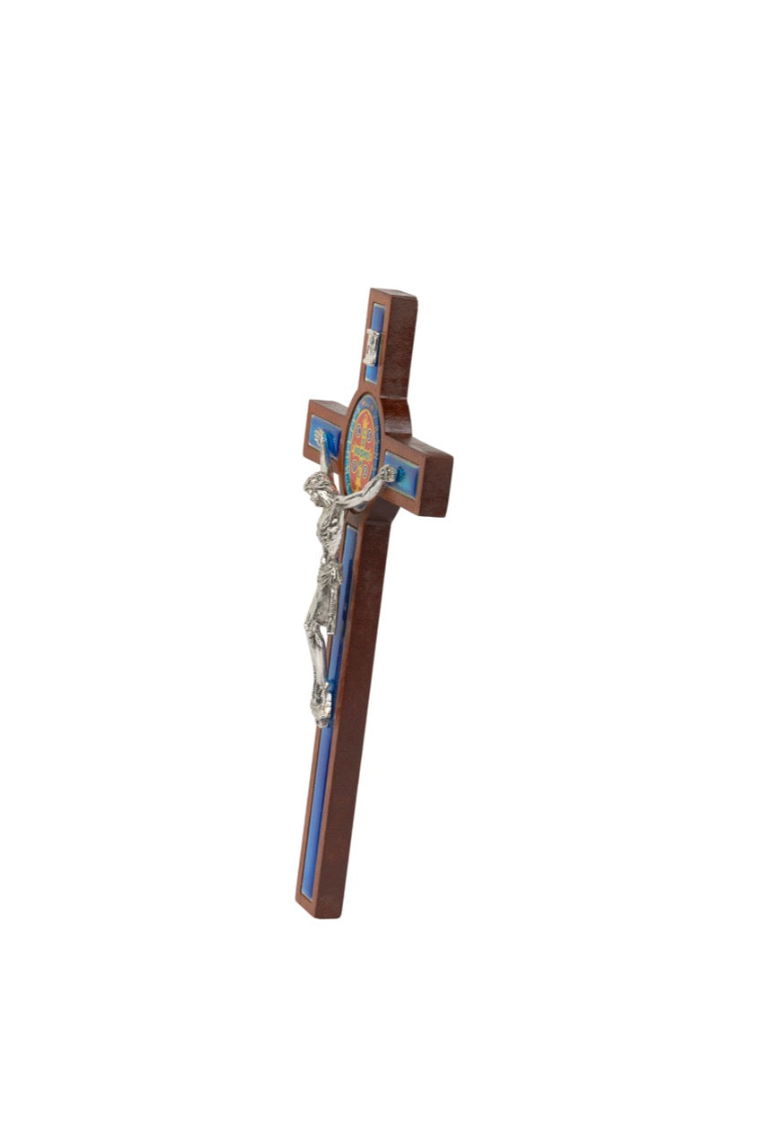 Cruz San Benito Plata Marmoleada Azul · CSMA-2, vista lateral