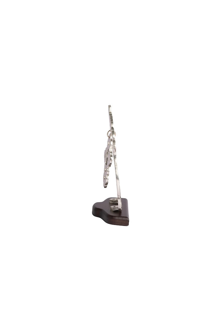 MARCO CRUZ ANGEL COLGANTE PLATA CON BASE MADERA