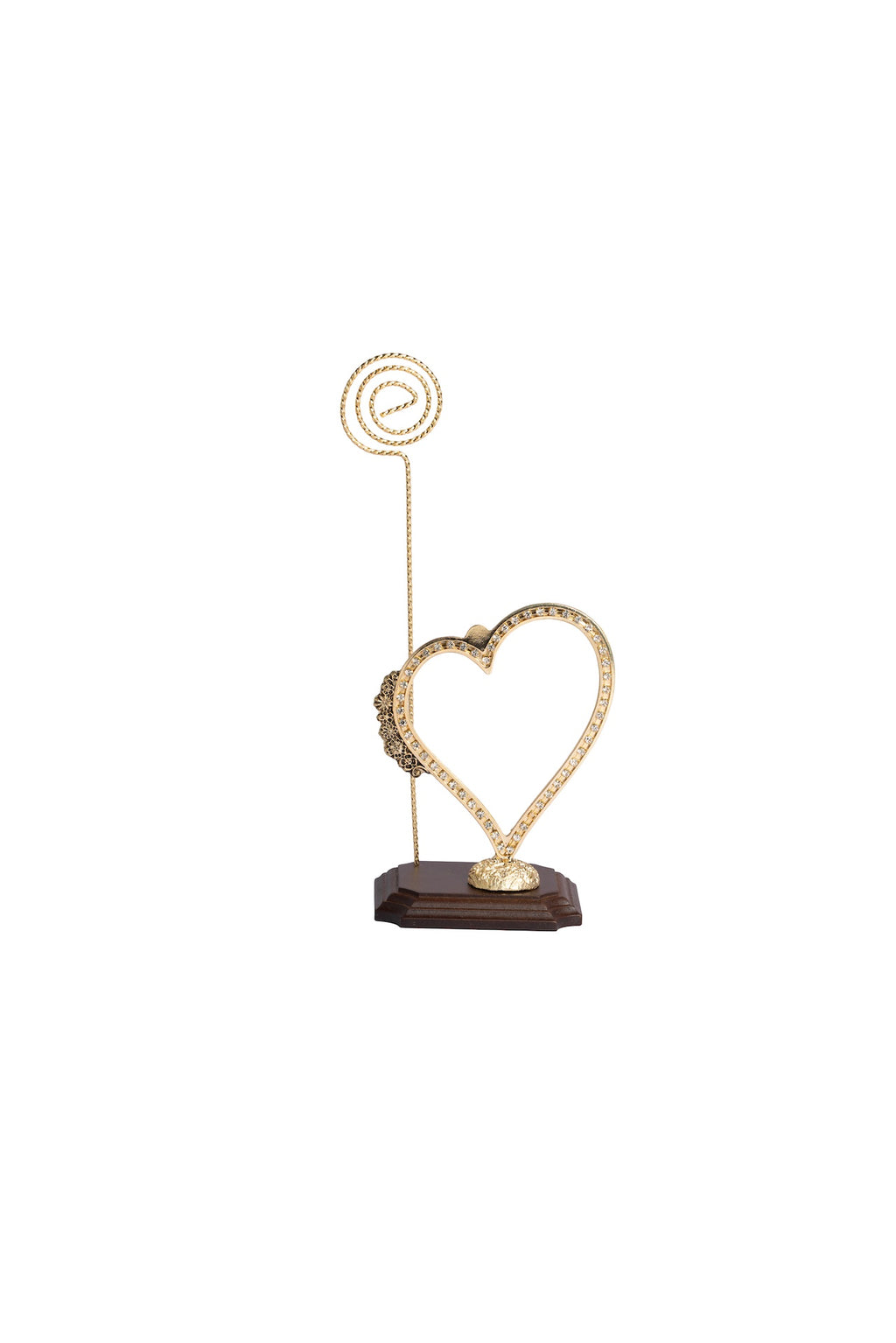 CORAZÓN 1 DORADO BASE MADERA