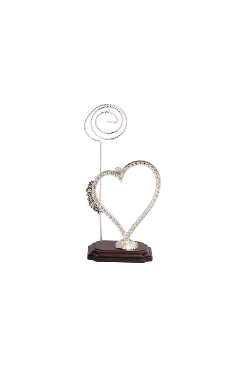 CORAZÓN 1 PLATA BASE MADERA