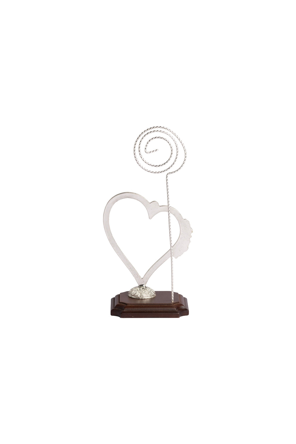 CORAZÓN 1 PLATA BASE MADERA