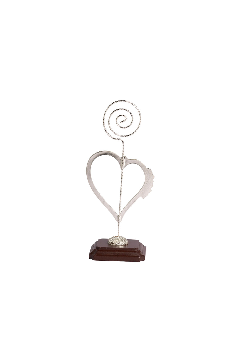 CORAZÓN 2 PLATA BASE MADERA