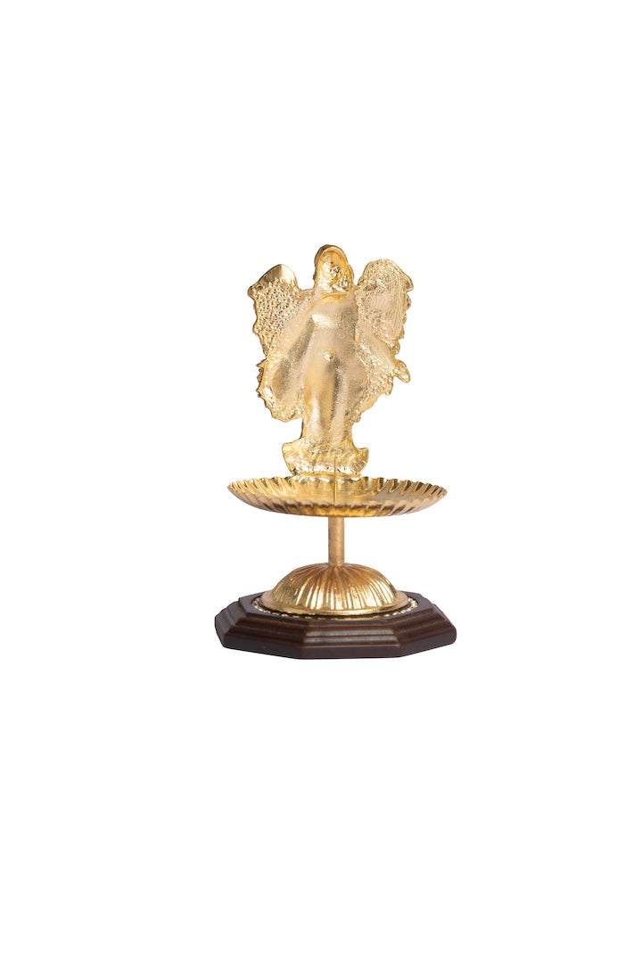 ARCANGEL DORADO CON BASE MADERA