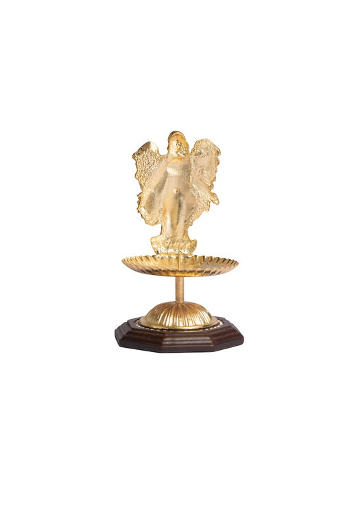 ARCANGEL DORADO CON BASE MADERA