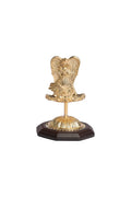 ANGEL NIÑA DORADA CON BASE MADERA