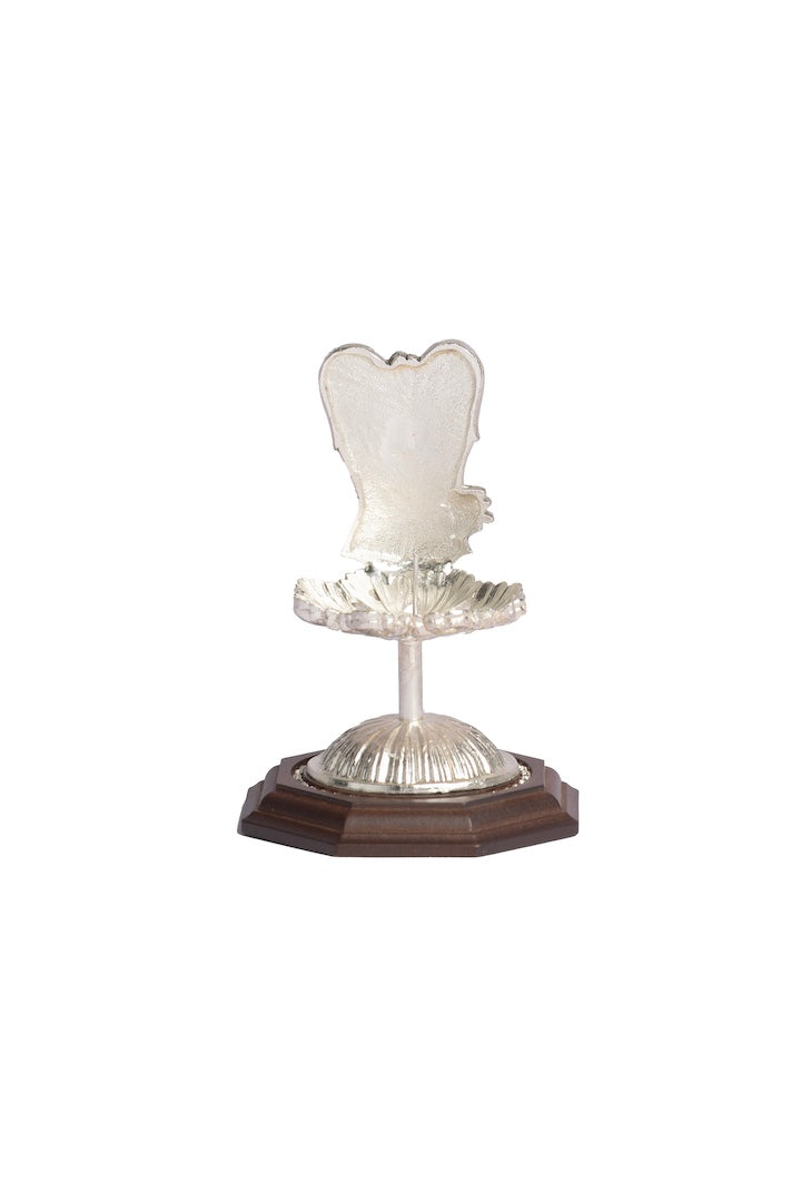 ANGEL NIÑA PLATA CON BASE MADERA