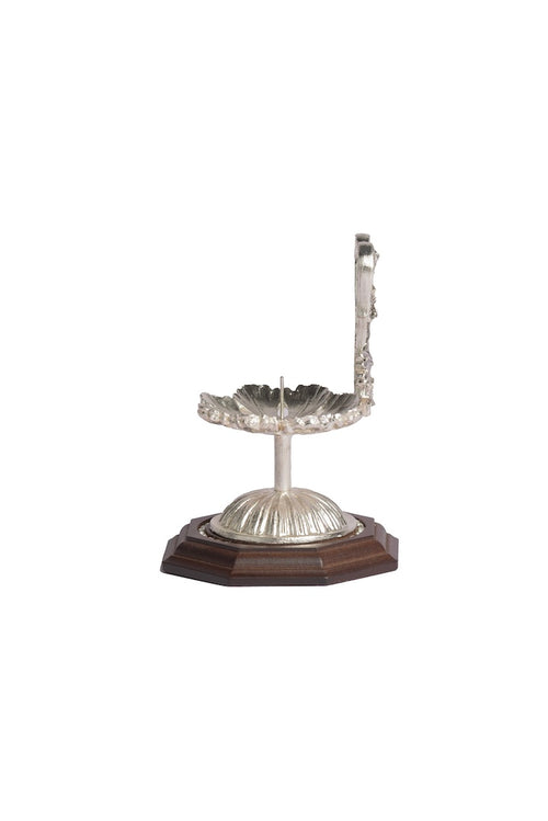 ANGEL NIÑA PLATA CON BASE MADERA