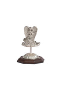ANGEL NIÑA PLATA CON BASE MADERA