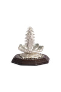 VIRGEN DE GPE. PLATA CON BASE MADERA