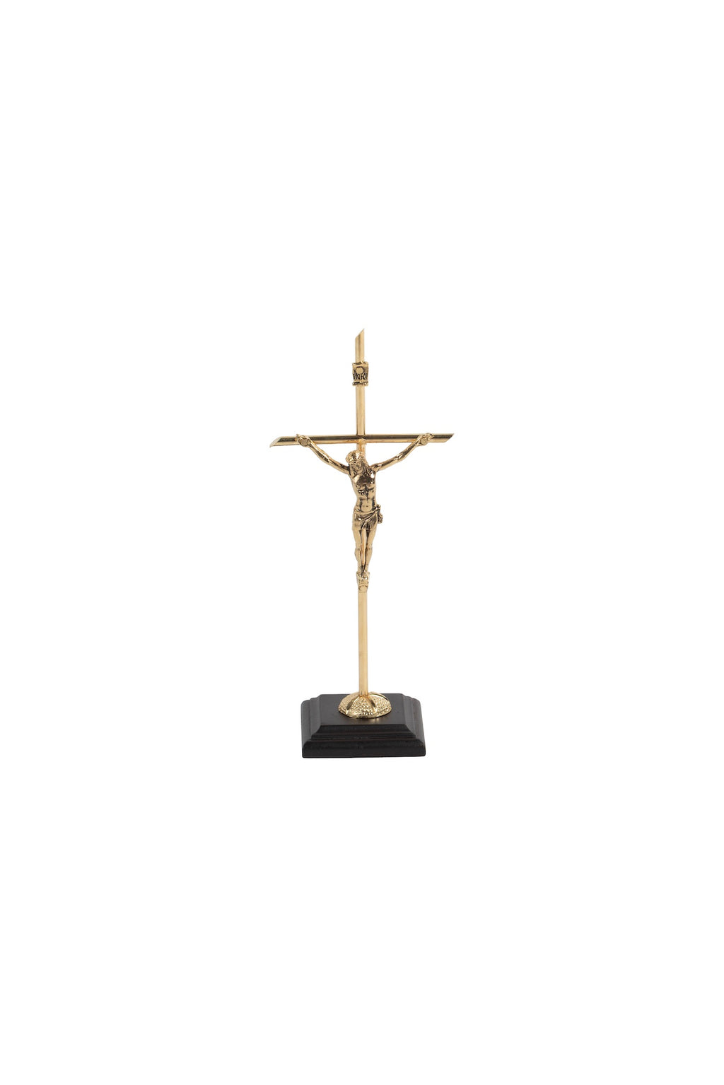 CRISTO #10 DORADO C/BASE MADERA