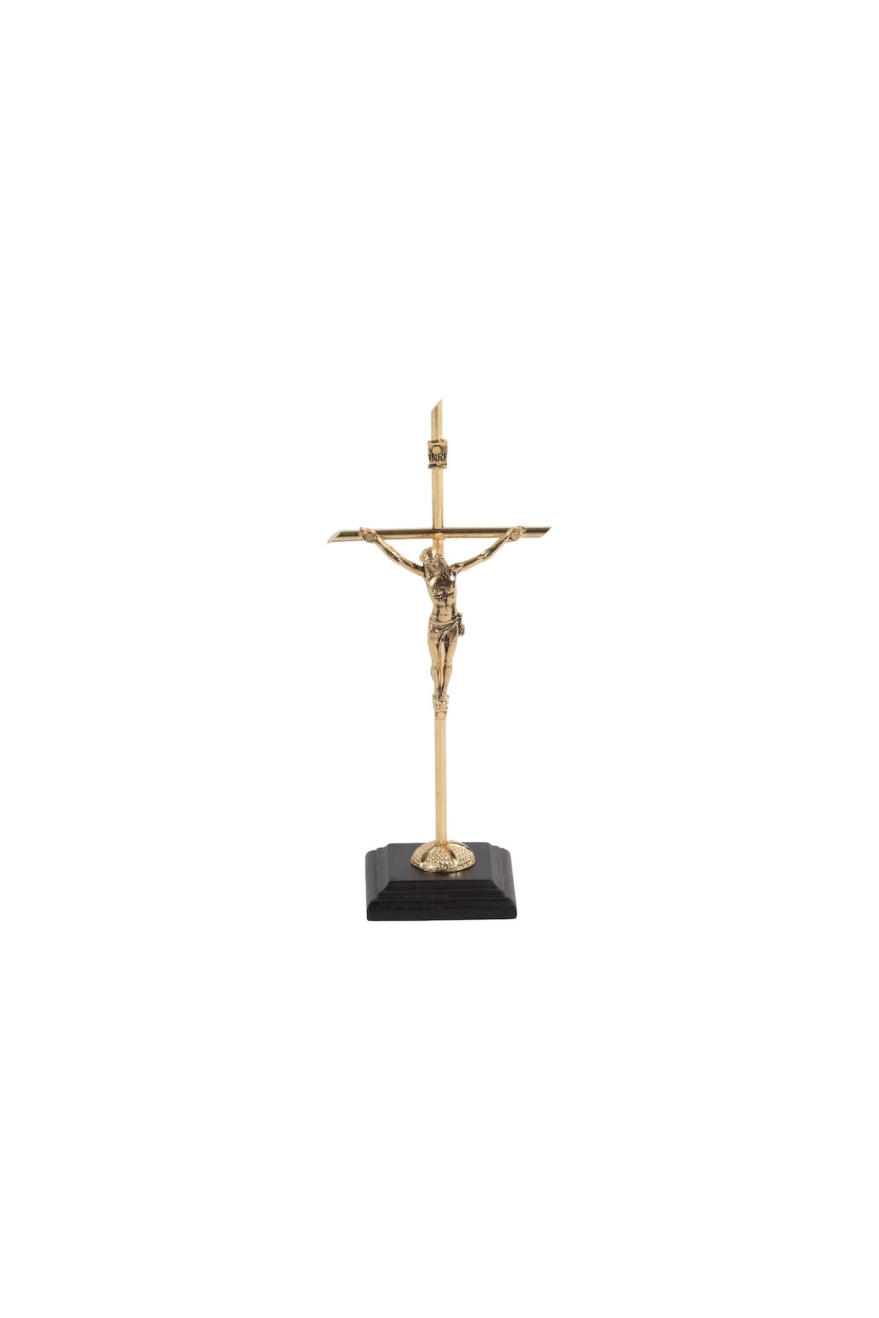 CRISTO #10 DORADO C/BASE MADERA