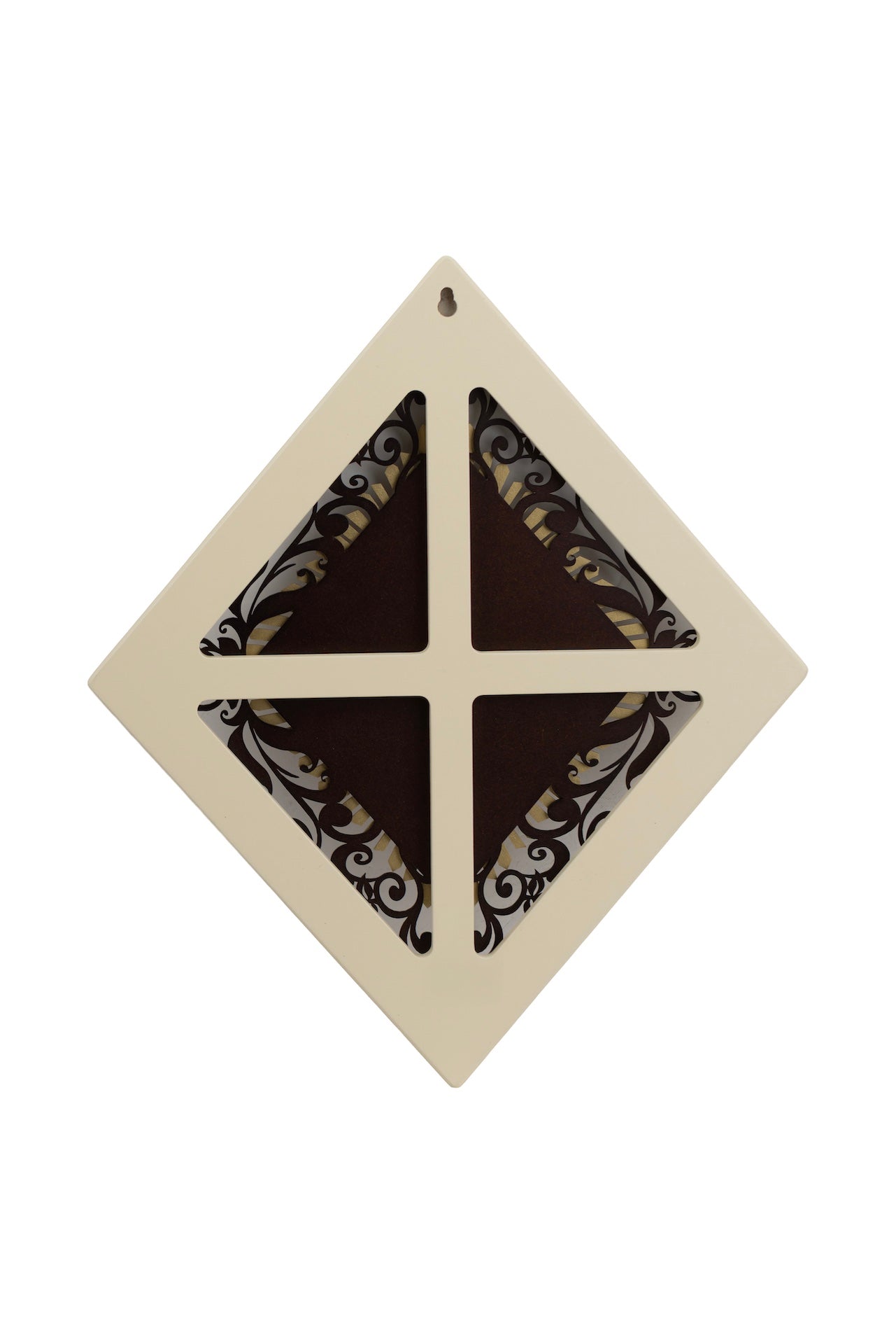 CUADRO ROMBO VIRGEN GUADALUPE BEIGE