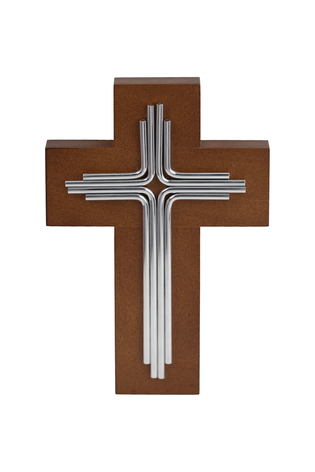 CRUZ DECORATIVA RUSTICA MADERA ALUMINIO