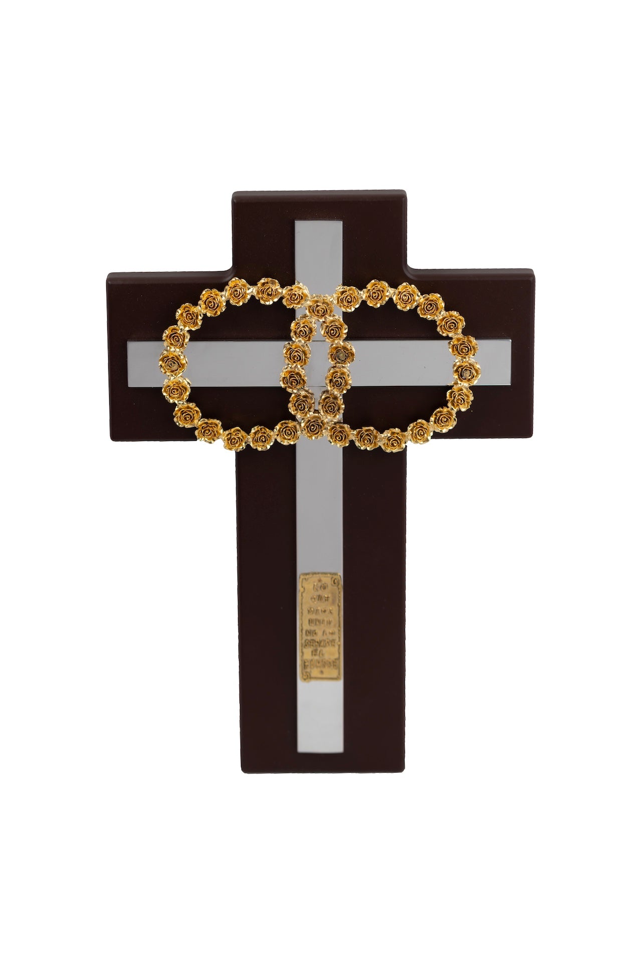 CRUZ MATRI. AROS DE ROSAS GRANDE DORADA
