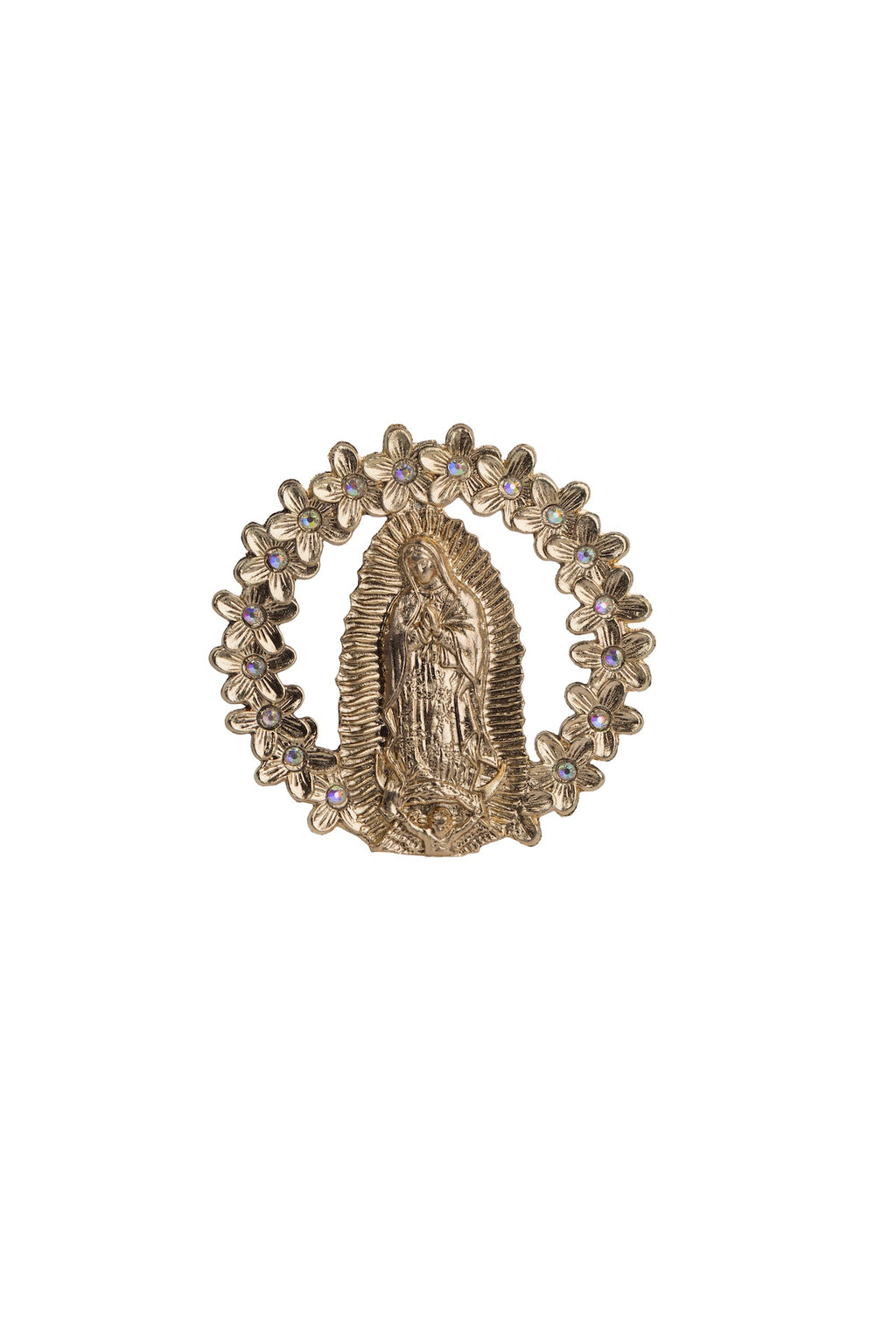 VIRGEN GUADALUPE RN ARO DORADA CON PIEDRA