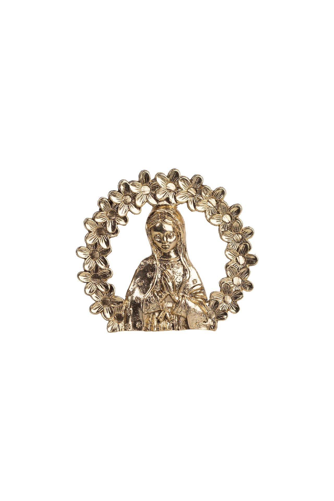 VIRGEN GPE. 1/2 CUERPO EN ARO DORADA
