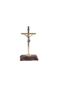 CRISTO #3 PLATINADO CON BASE MADERA