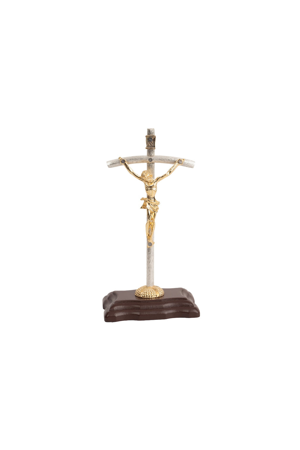 CRISTO #3 PAPAL CON BASE MADERA