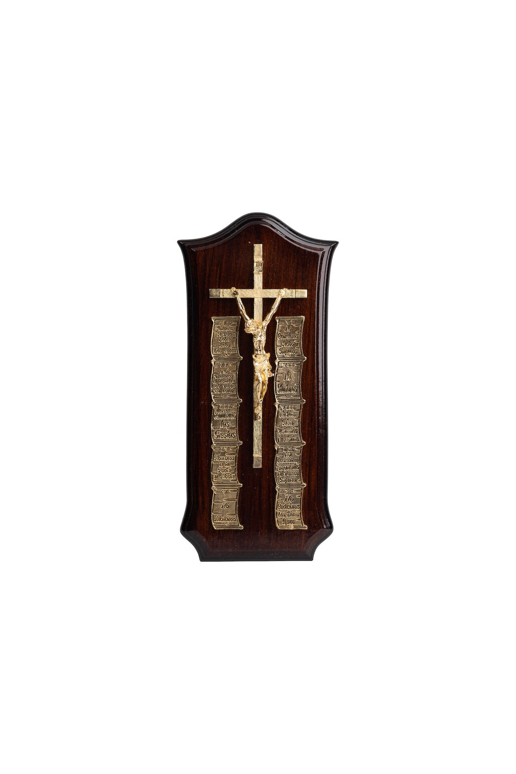 RETABLO MADERA 10 MANDAMIENTOS DORADO