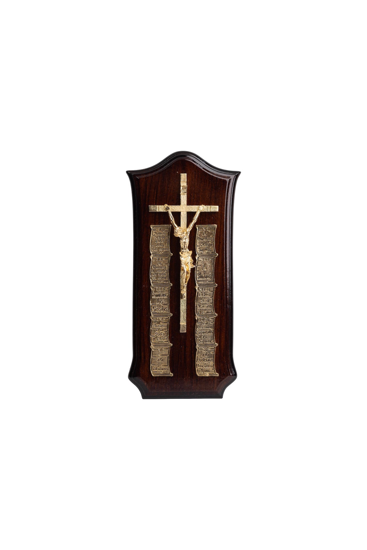 RETABLO MADERA 10 MANDAMIENTOS DORADO
