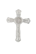 CRUZ DE SAN BENITO METÁLICA PLATA
