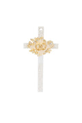 CRUZ MATRIMONIO MINI COMBINADA CON PIEDRA