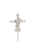 CRUZ PLATA BAUTIZO NIÑA CON PIEDRA