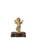 DIVINO NIÑO DORADO CON BASE MADERA