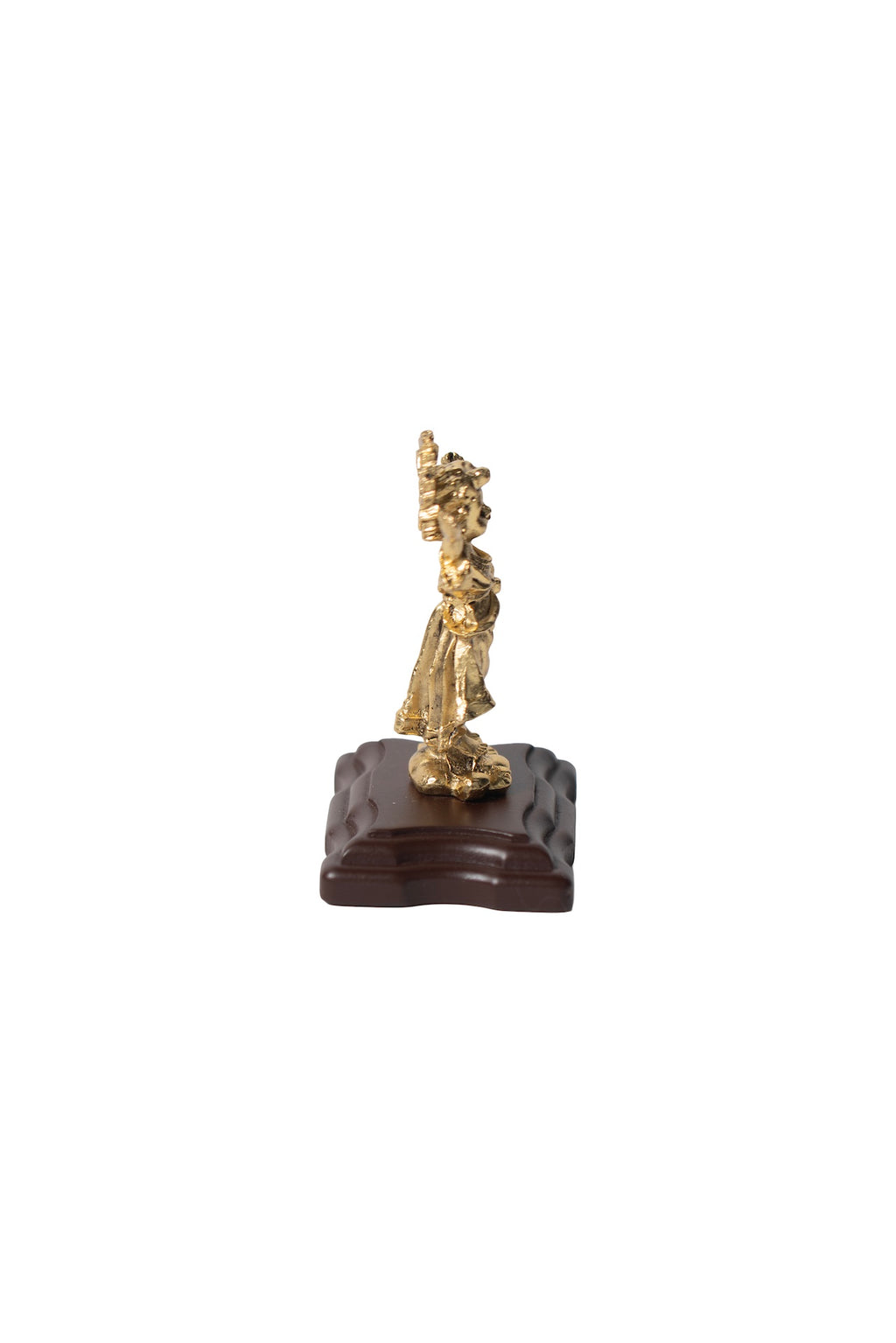 DIVINO NIÑO DORADO CON BASE MADERA