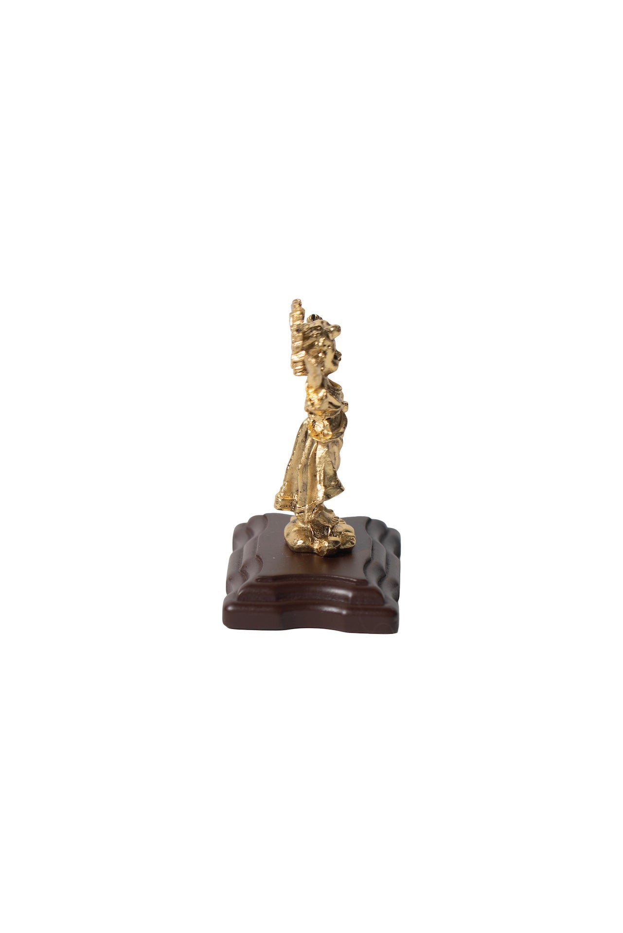 DIVINO NIÑO DORADO CON BASE MADERA