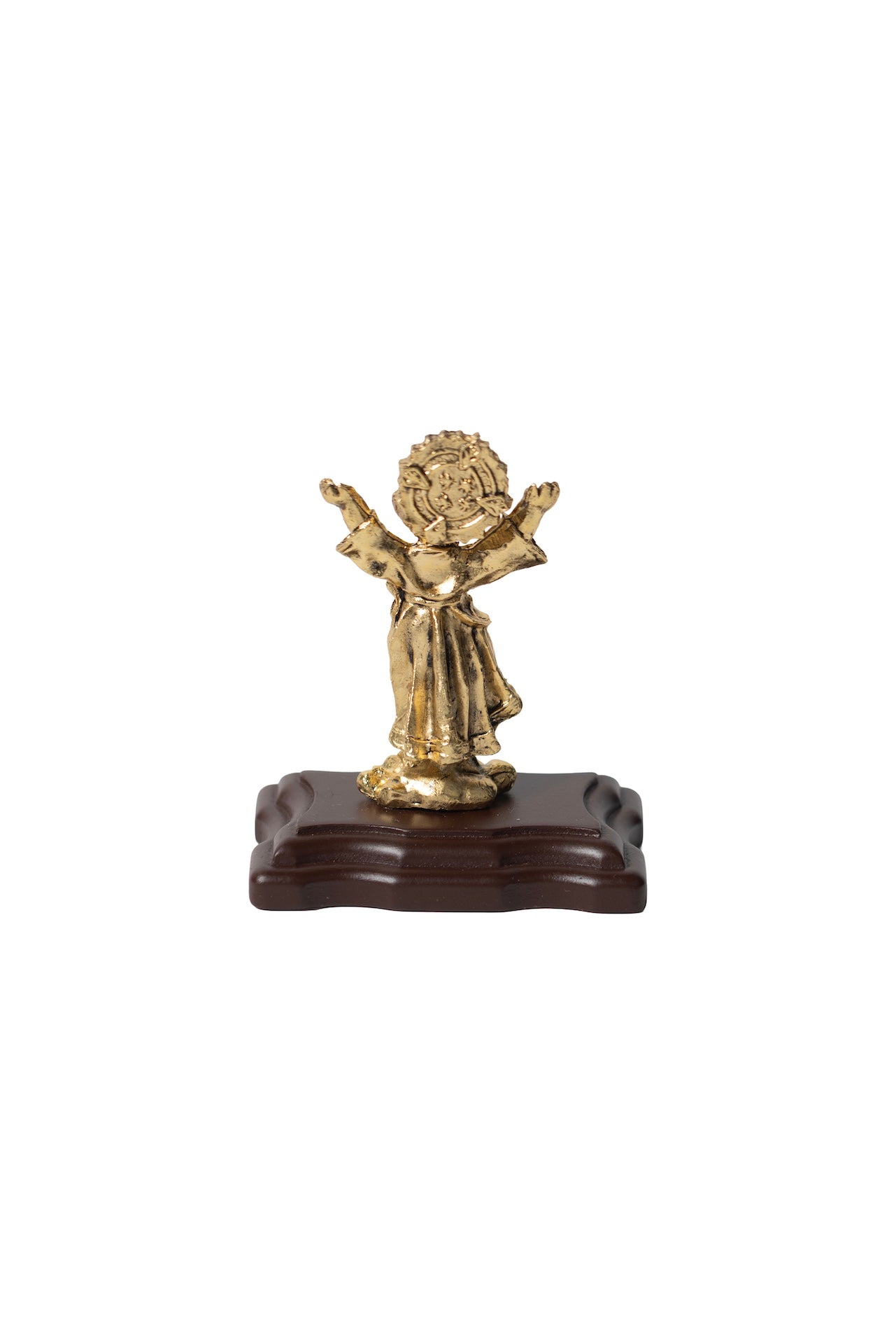 DIVINO NIÑO DORADO CON BASE MADERA
