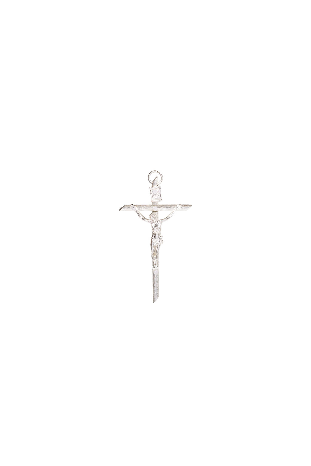 CRISTO INFANTIL RAYADO PLATA