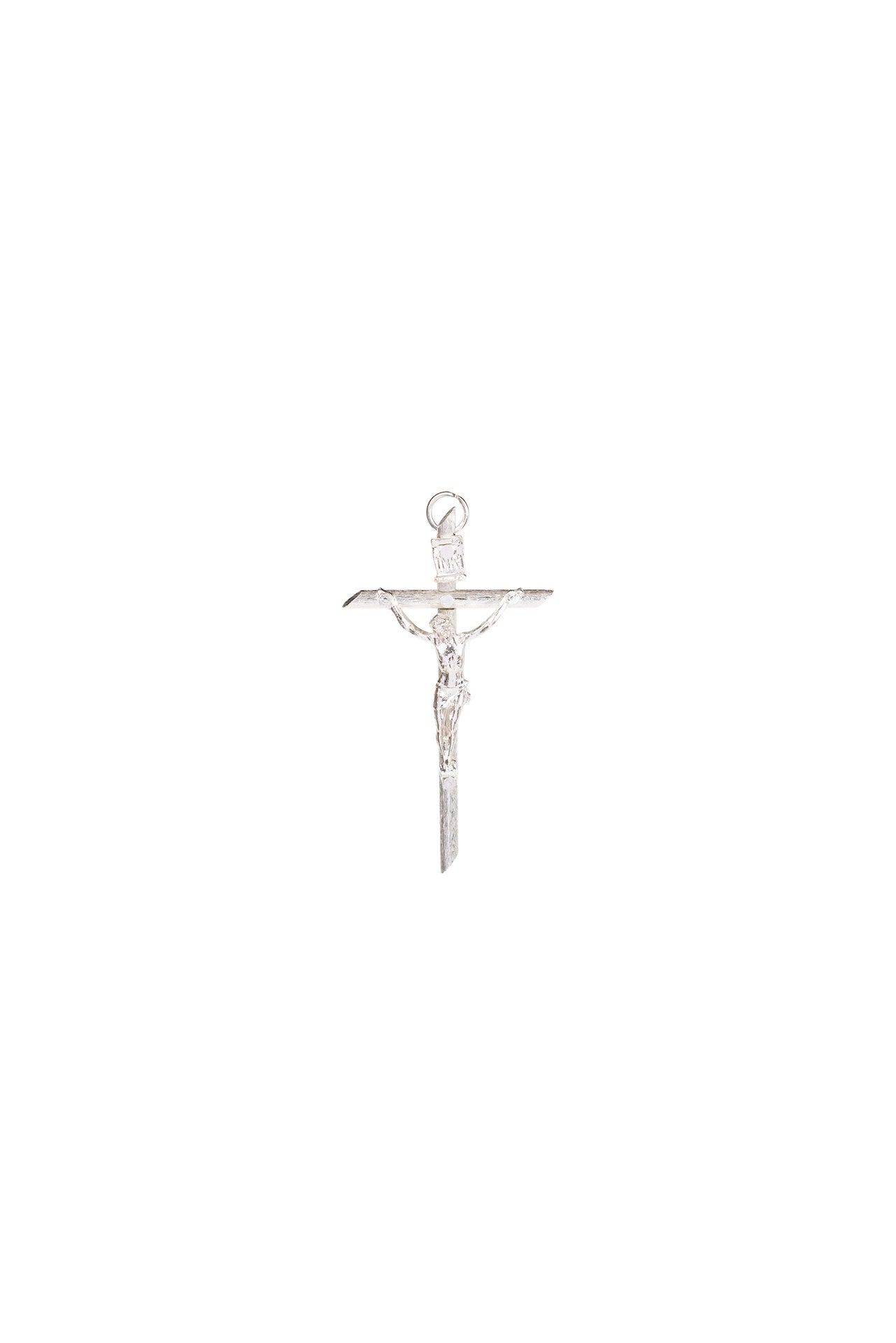 CRISTO INFANTIL RAYADO PLATA