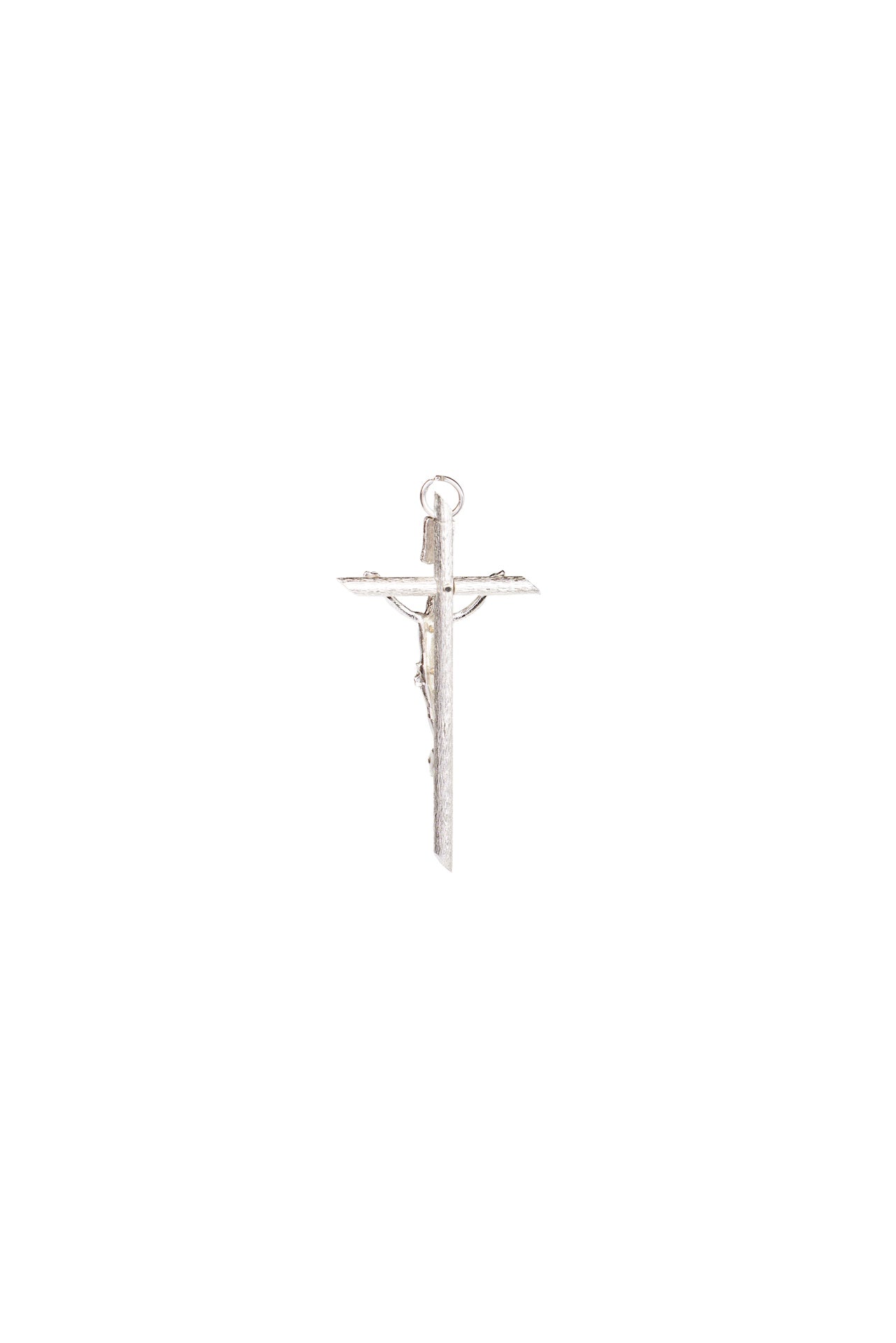 CRISTO INFANTIL RAYADO PLATA