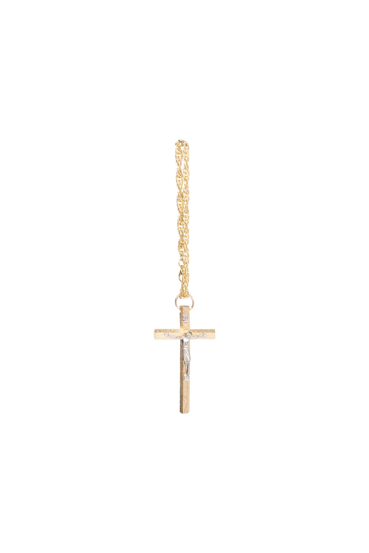 CRISTO MED. HEXAGONAL CON CADENA RAYADO