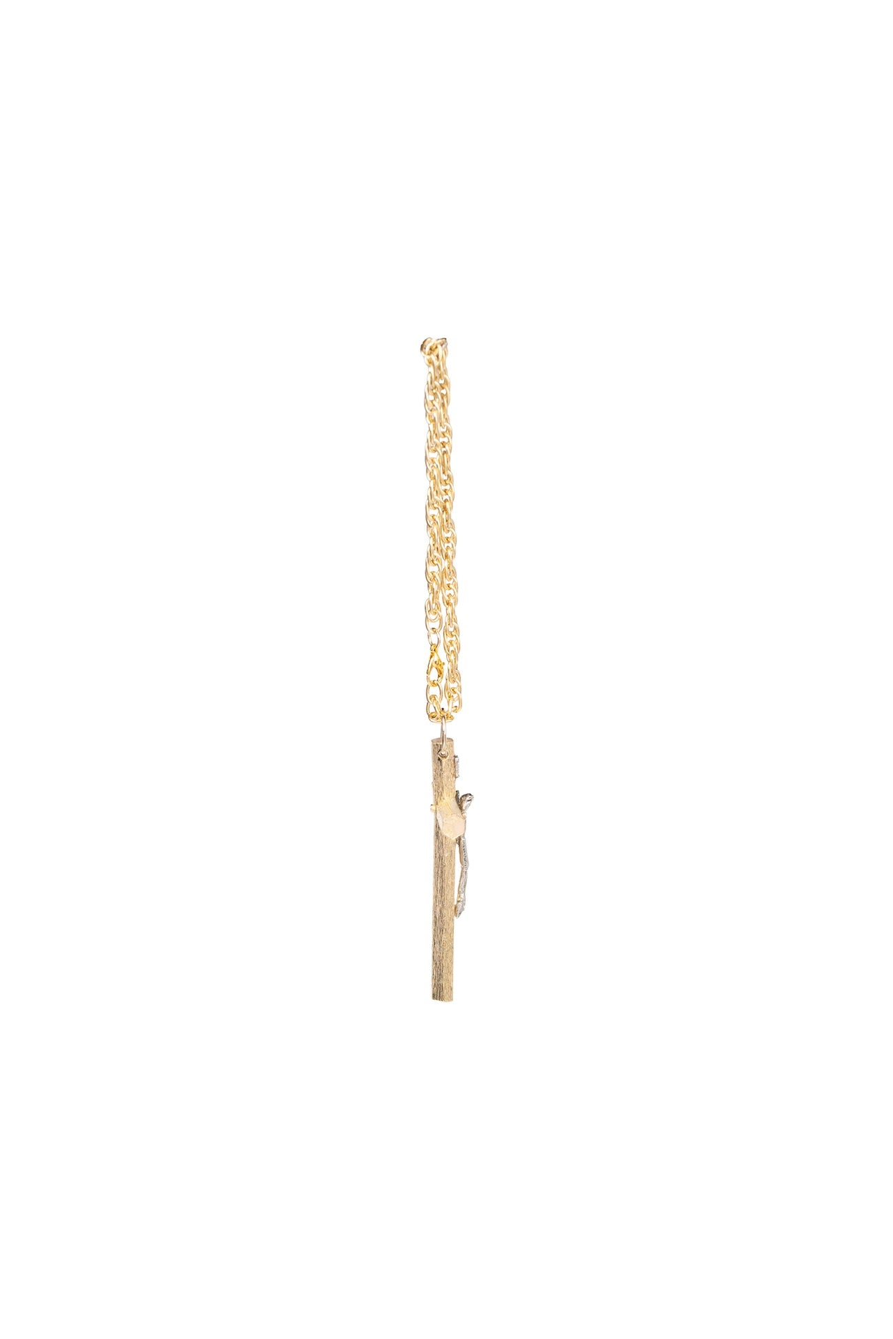CRISTO MED. HEXAGONAL CON CADENA RAYADO